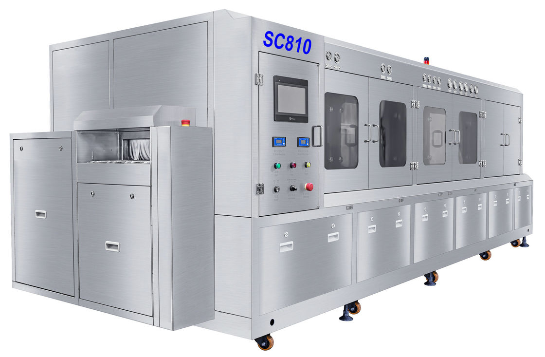 ความกว้างสุทธิของสายพานลำเลียง 600 มม. DI Water Deflux Machine, เครื่องล้าง Flux กึ่งแรงดันสูง
