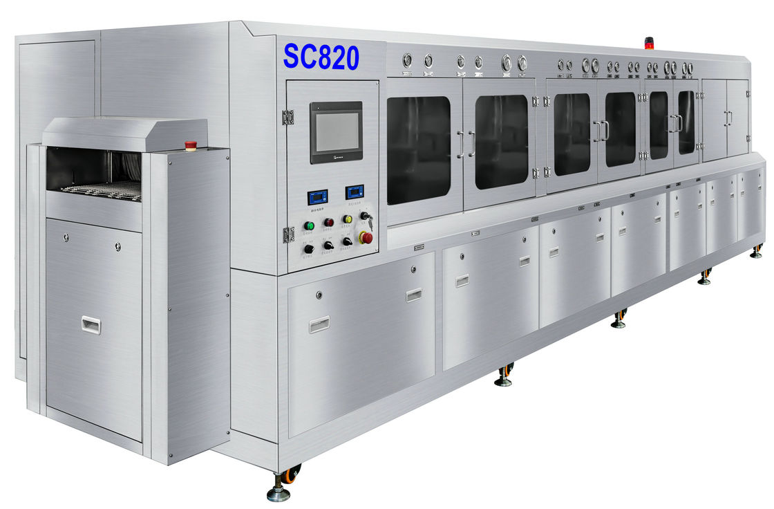 ความกว้างสุทธิของสายพานลำเลียง 600 มม. DI Water Deflux Machine, เครื่องล้าง Flux กึ่งแรงดันสูง