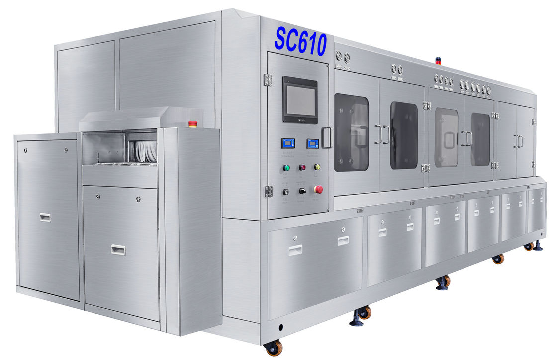 ความกว้างสุทธิของสายพานลำเลียง 600 มม. DI Water Deflux Machine, เครื่องล้าง Flux กึ่งแรงดันสูง